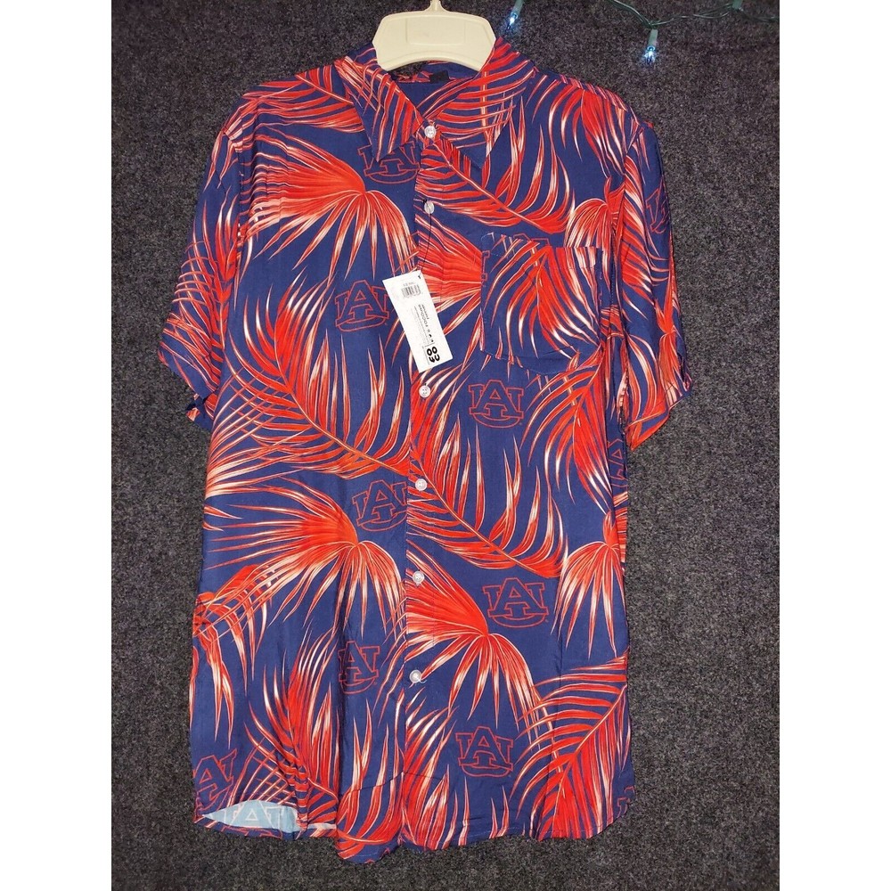 Auburn Tigers Hawaiian Shirt Button Down All Over Print Size Small